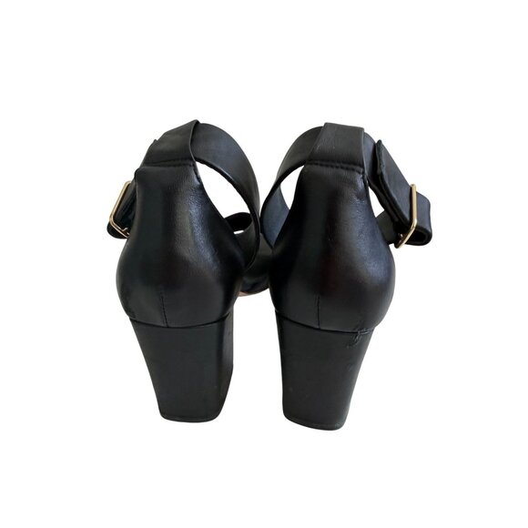 VIA SPIGA Black Leather Ankle Strap Sandals Heels Size 7.5 - Picture 8 of 12